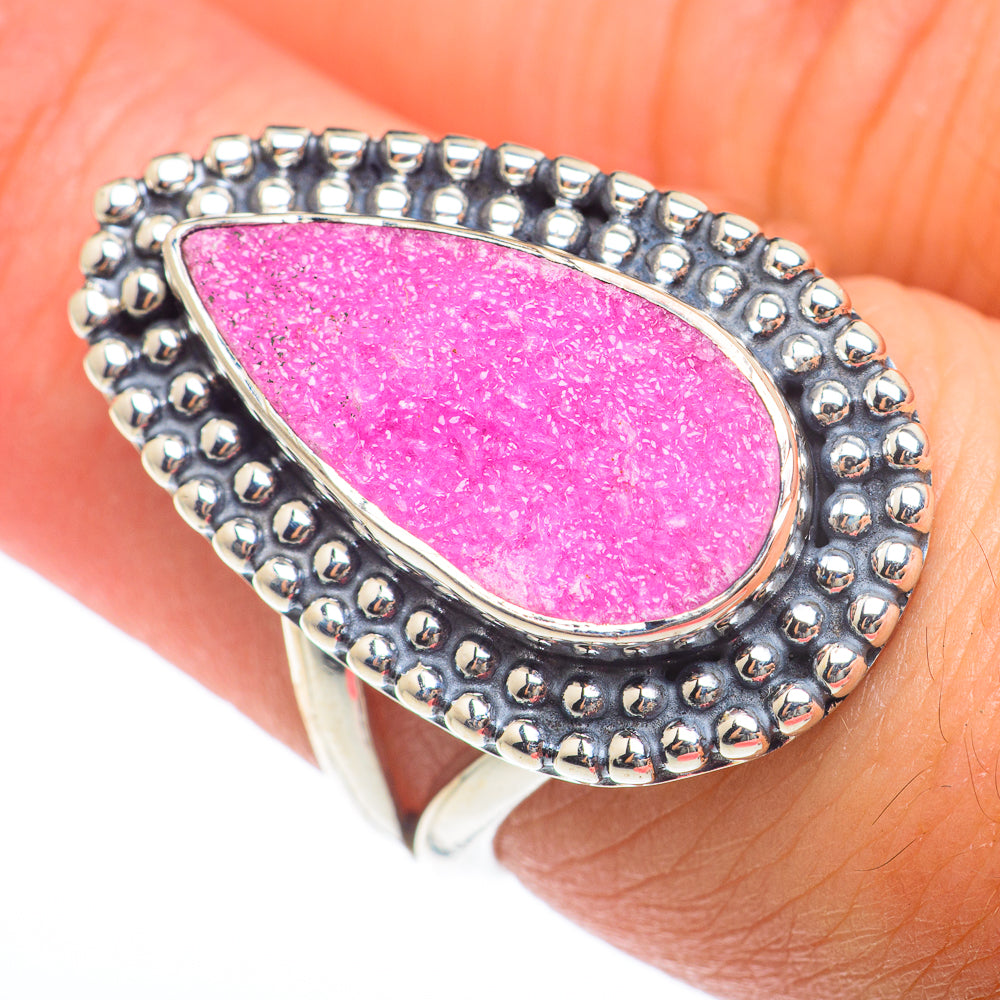 Cobalto Calcite Druzy Rings handcrafted by Ana Silver Co - RING73922