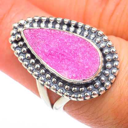 Cobalto Calcite Druzy Rings handcrafted by Ana Silver Co - RING73922