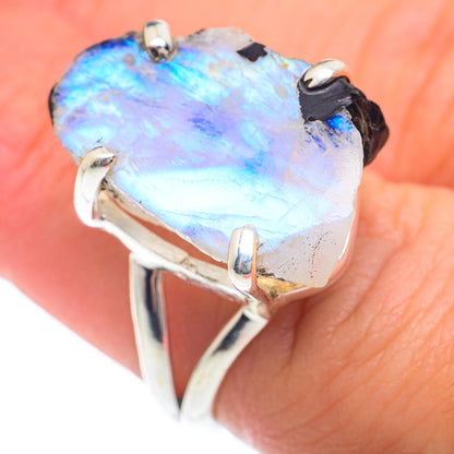 Rainbow Moonstone Rings handcrafted by Ana Silver Co - RING73926