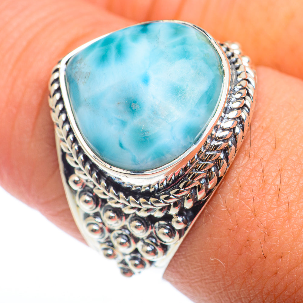 Larimar Rings handcrafted by Ana Silver Co - RING73979