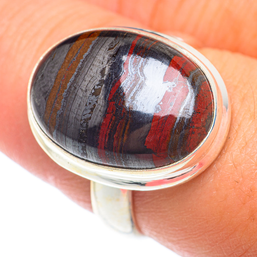 Red Tiger Iron Rings handcrafted by Ana Silver Co - RING73989