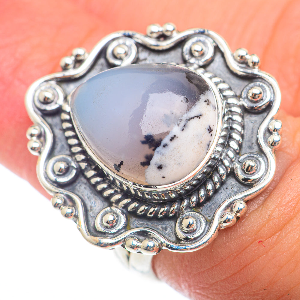Dendritic Opal Rings handcrafted by Ana Silver Co - RING74007