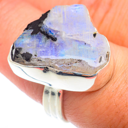 Rainbow Moonstone Rings handcrafted by Ana Silver Co - RING74008