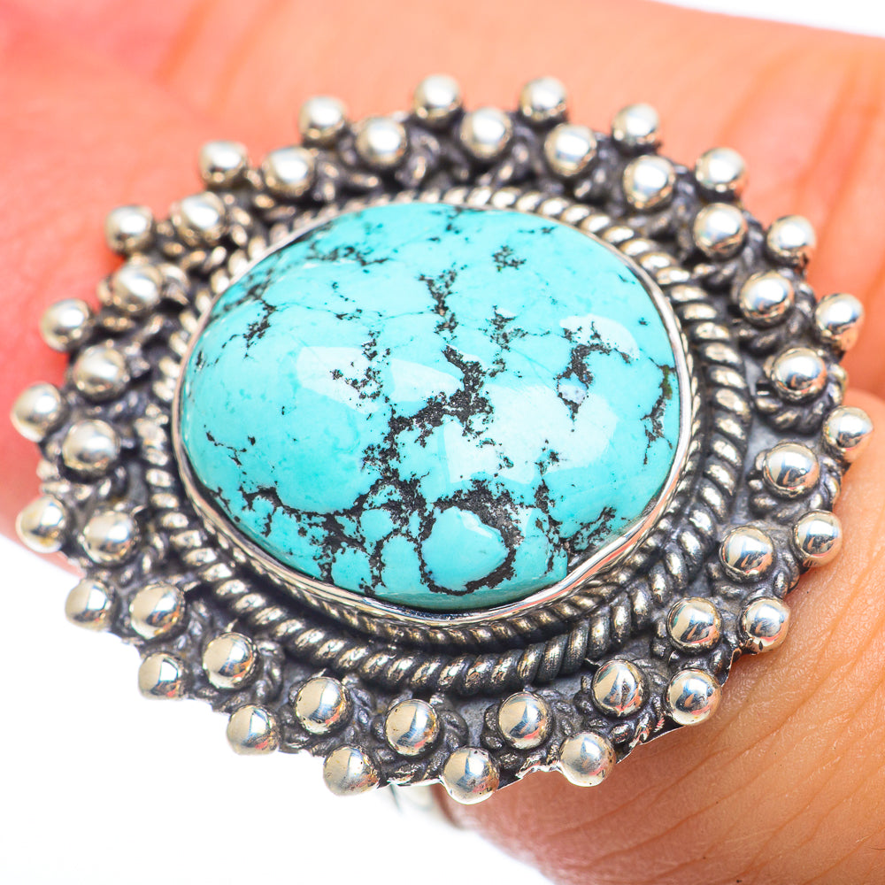 Tibetan Turquoise Rings handcrafted by Ana Silver Co - RING74024