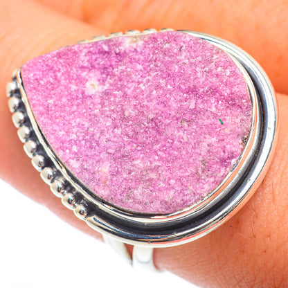 Cobalto Calcite Druzy Rings handcrafted by Ana Silver Co - RING74040