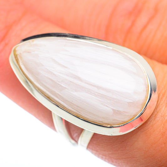 White Scolecite Rings handcrafted by Ana Silver Co - RING74048