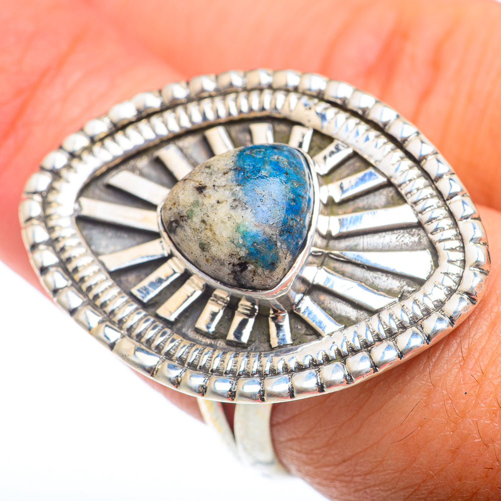 K2 Blue Azurite Rings handcrafted by Ana Silver Co - RING74057