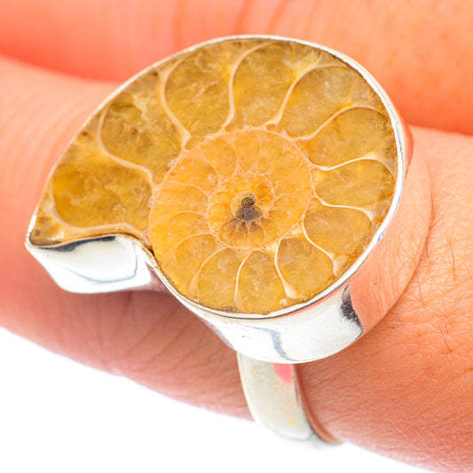 Ammonite Fossil Rings handcrafted by Ana Silver Co - RING74068