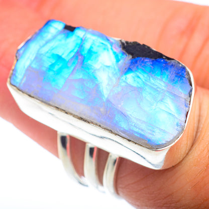 Rainbow Moonstone Rings handcrafted by Ana Silver Co - RING74078