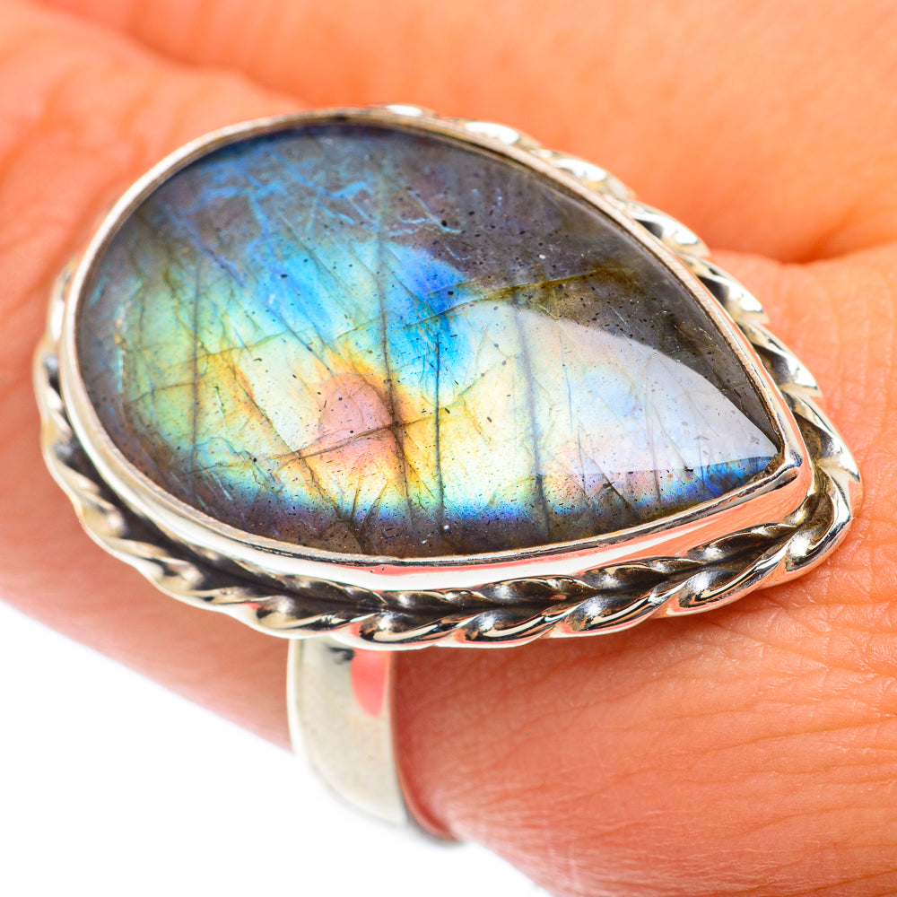 Labradorite Rings handcrafted by Ana Silver Co - RING74079
