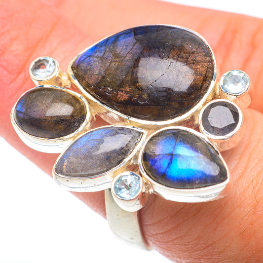 Labradorite Rings handcrafted by Ana Silver Co - RING74084