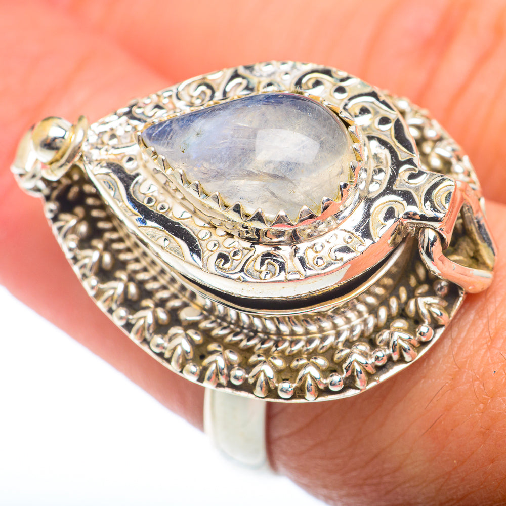 Rainbow Moonstone Rings handcrafted by Ana Silver Co - RING74094
