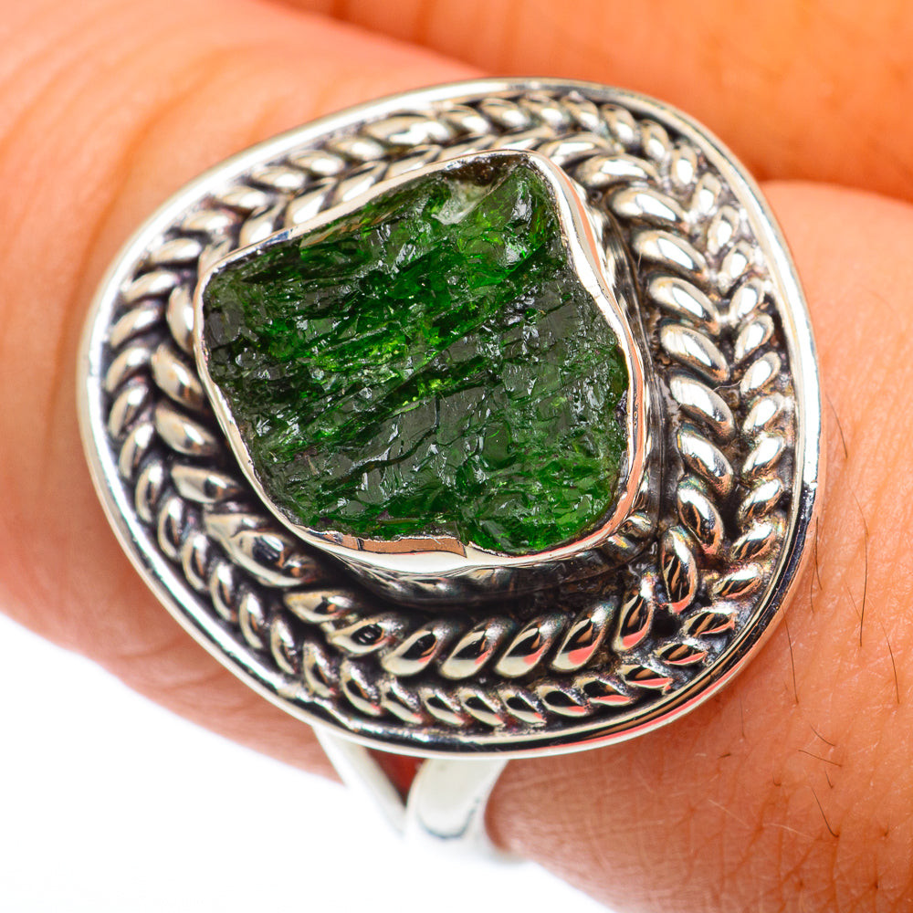 Chrome Diopside Rings handcrafted by Ana Silver Co - RING74109