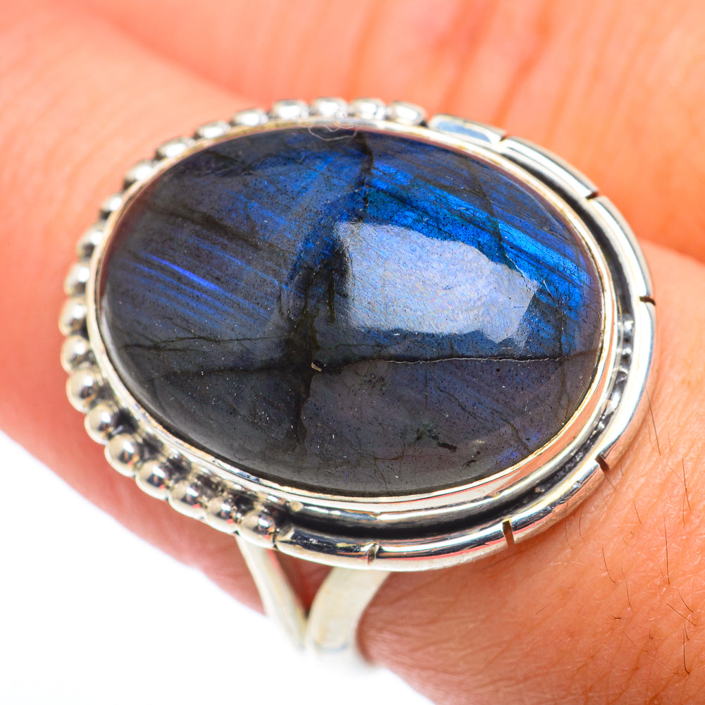 Labradorite Rings handcrafted by Ana Silver Co - RING74141