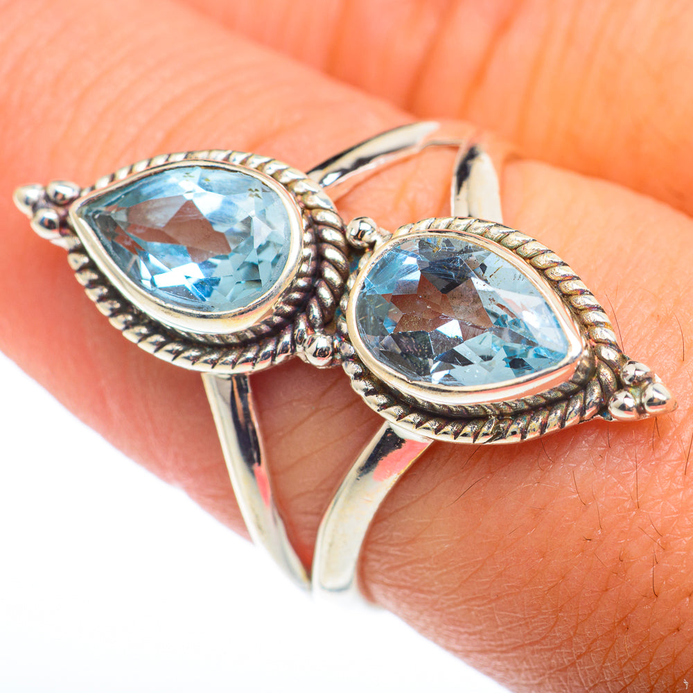Blue Topaz Rings handcrafted by Ana Silver Co - RING74142