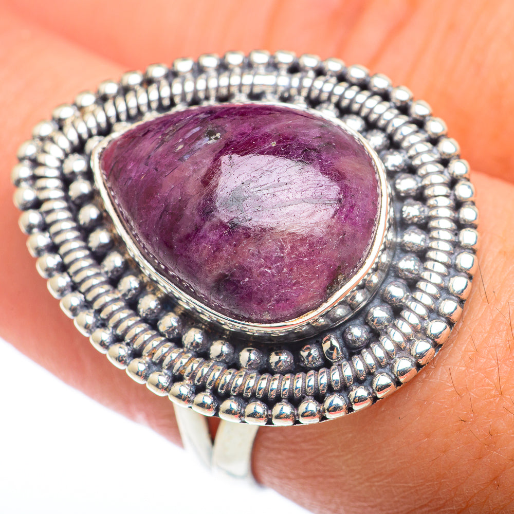 Ruby Fuchsite Rings handcrafted by Ana Silver Co - RING74160
