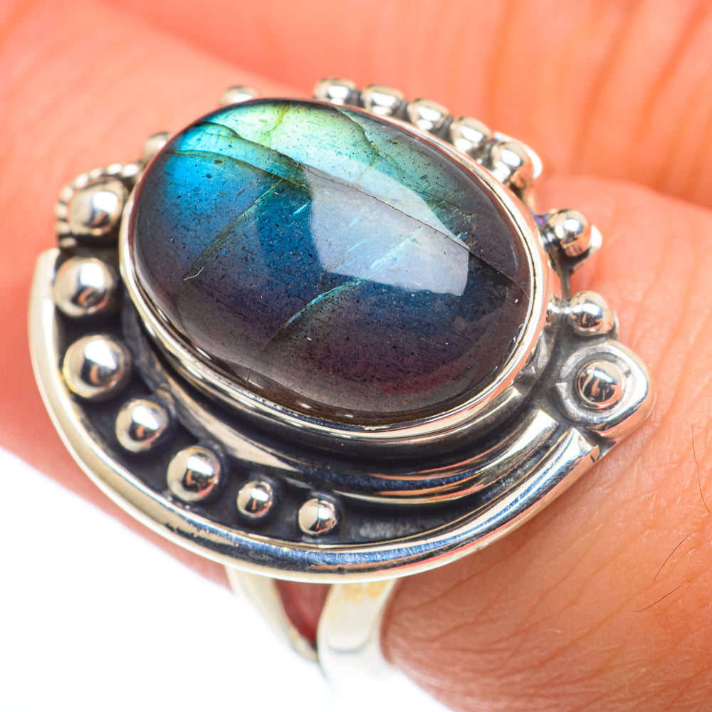 Labradorite Rings handcrafted by Ana Silver Co - RING74176