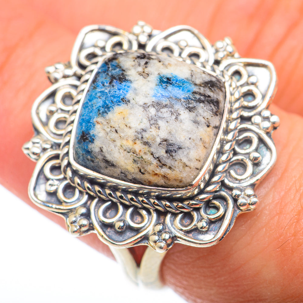 K2 Blue Azurite Rings handcrafted by Ana Silver Co - RING74185