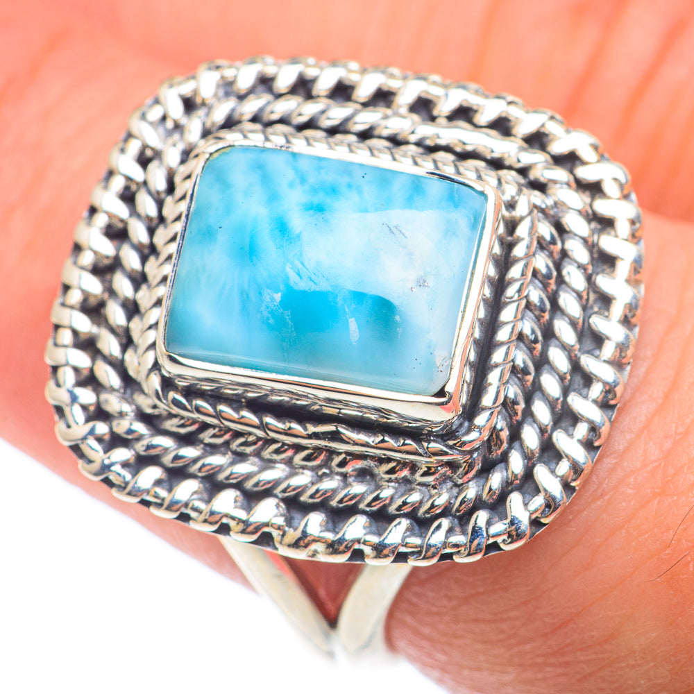 Larimar Rings handcrafted by Ana Silver Co - RING74186