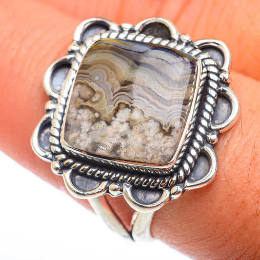 Laguna Lace Agate Rings handcrafted by Ana Silver Co - RING74196