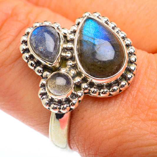 Labradorite Rings handcrafted by Ana Silver Co - RING74225