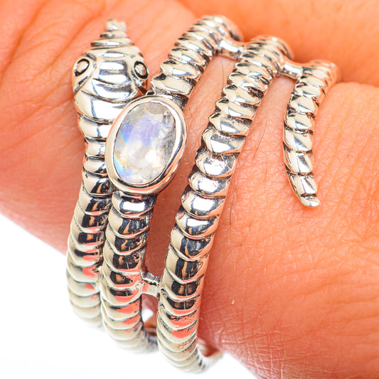 Rainbow Moonstone Rings handcrafted by Ana Silver Co - RING74251