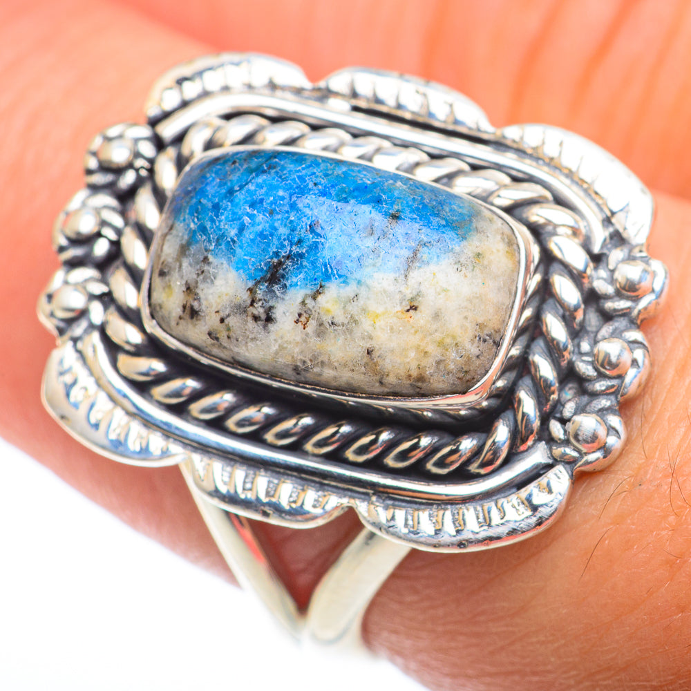 K2 Blue Azurite Rings handcrafted by Ana Silver Co - RING74302