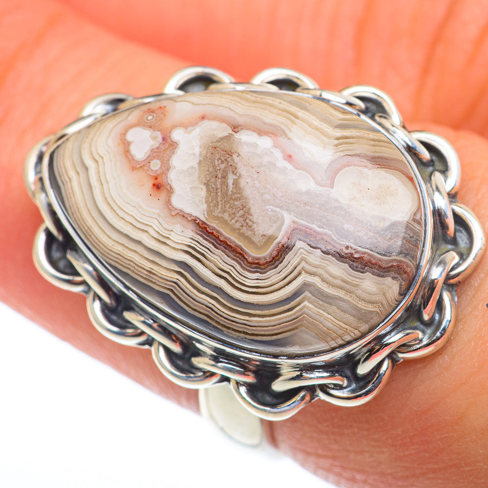 Laguna Lace Agate Rings handcrafted by Ana Silver Co - RING74324