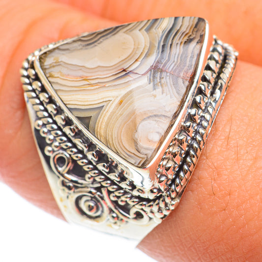 Laguna Lace Agate Rings handcrafted by Ana Silver Co - RING74325