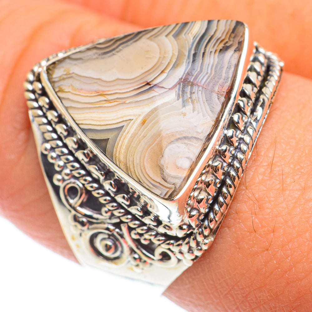 Laguna Lace Agate Rings handcrafted by Ana Silver Co - RING74325