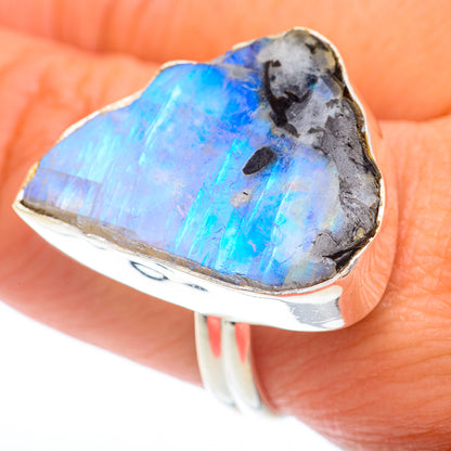 Rainbow Moonstone Rings handcrafted by Ana Silver Co - RING74357