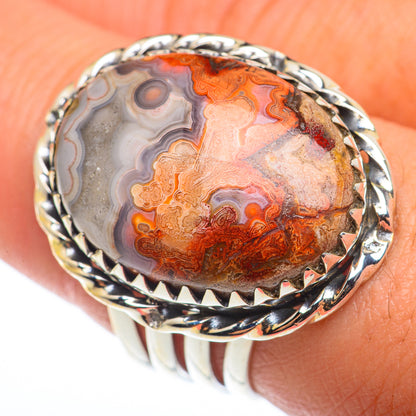 Crazy Lace Agate Rings handcrafted by Ana Silver Co - RING74382