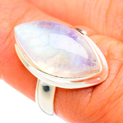 Rainbow Moonstone Rings handcrafted by Ana Silver Co - RING74438