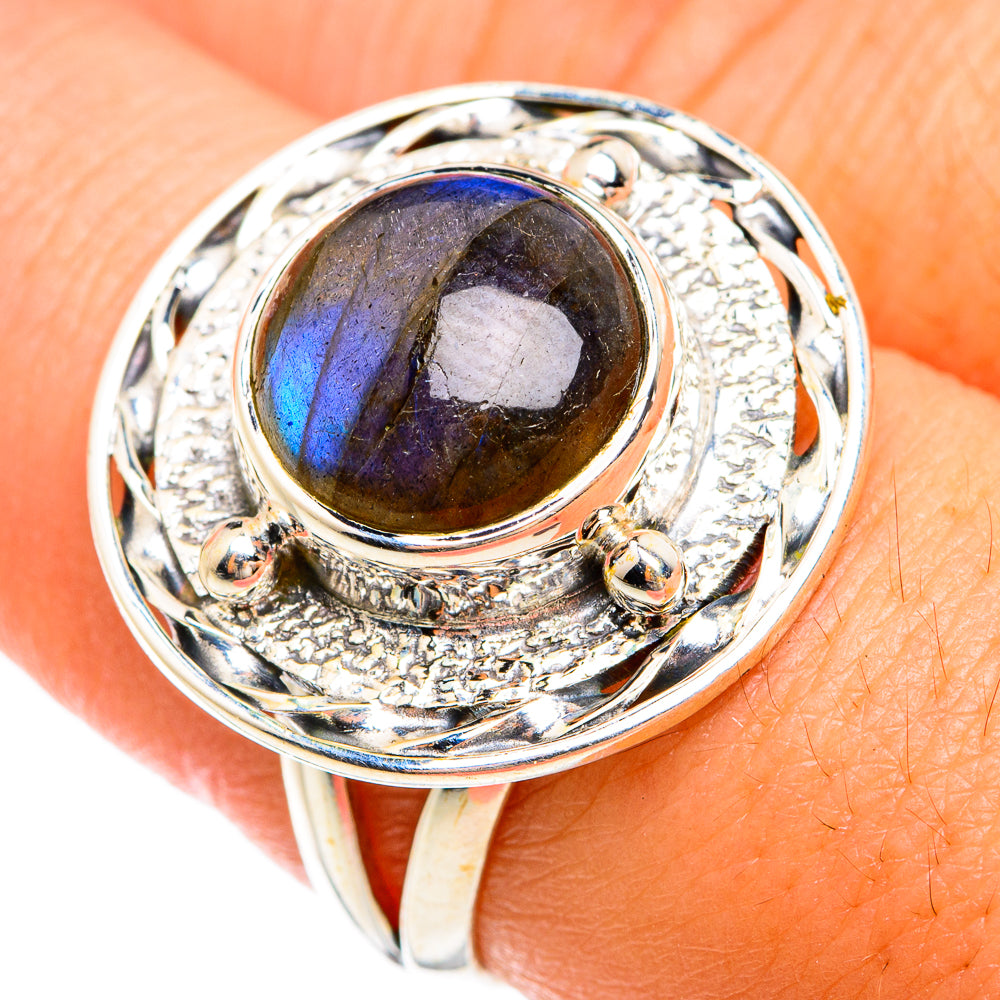 Labradorite Rings handcrafted by Ana Silver Co - RING74446