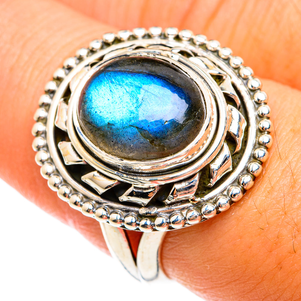 Labradorite Rings handcrafted by Ana Silver Co - RING74448