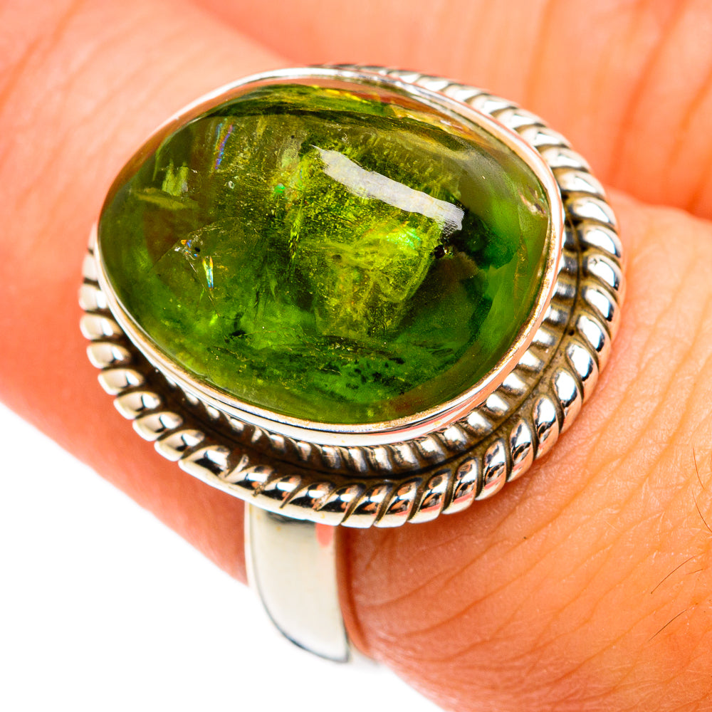 Australian Green Opal Rings handcrafted by Ana Silver Co - RING74455