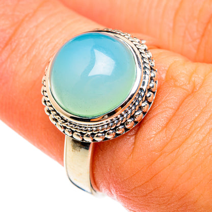 Aqua Chalcedony Rings handcrafted by Ana Silver Co - RING74493