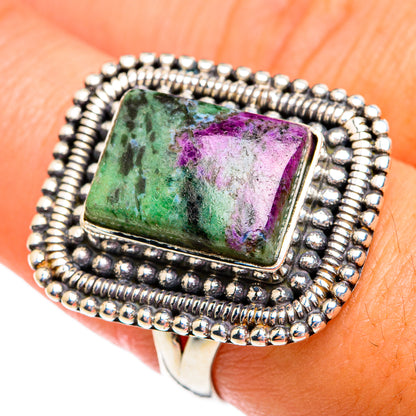 Ruby Zoisite Rings handcrafted by Ana Silver Co - RING74497