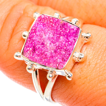 Cobalto Calcite Druzy Rings handcrafted by Ana Silver Co - RING74505