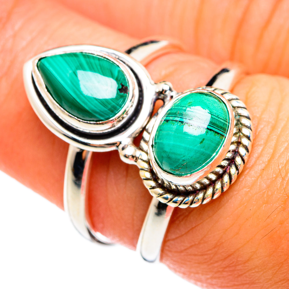 Malachite Rings handcrafted by Ana Silver Co - RING74537