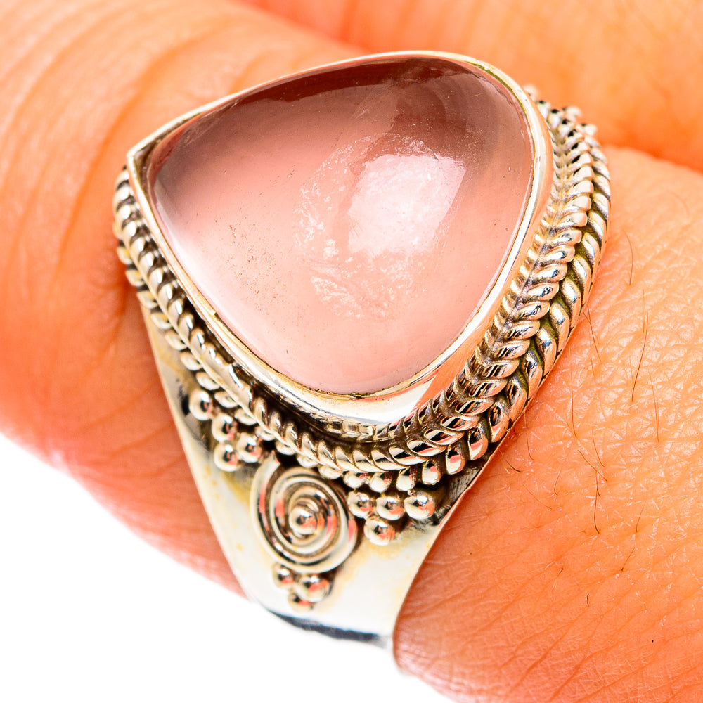 Rose Quartz Rings handcrafted by Ana Silver Co - RING74547