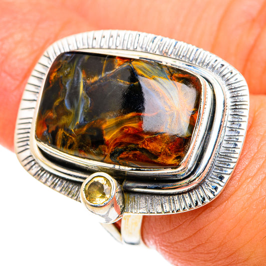 Golden Pietersite Rings handcrafted by Ana Silver Co - RING74555