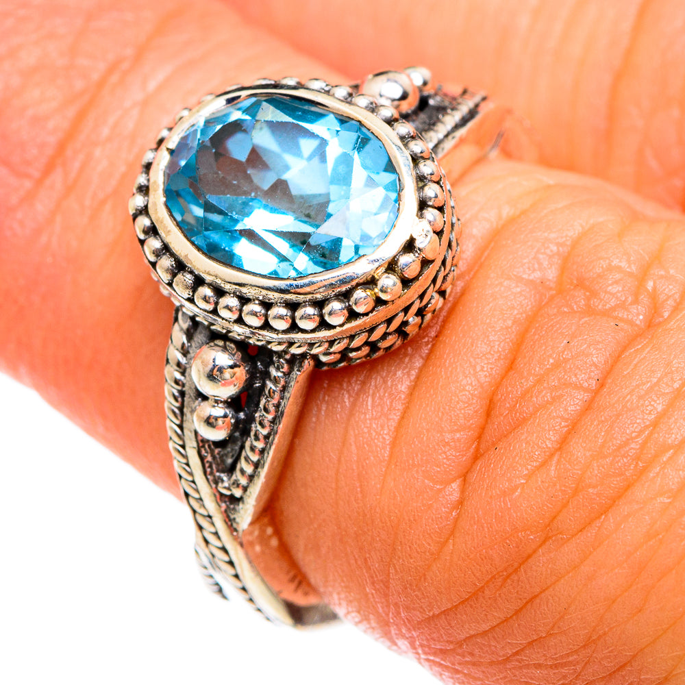 Blue Topaz Rings handcrafted by Ana Silver Co - RING74572