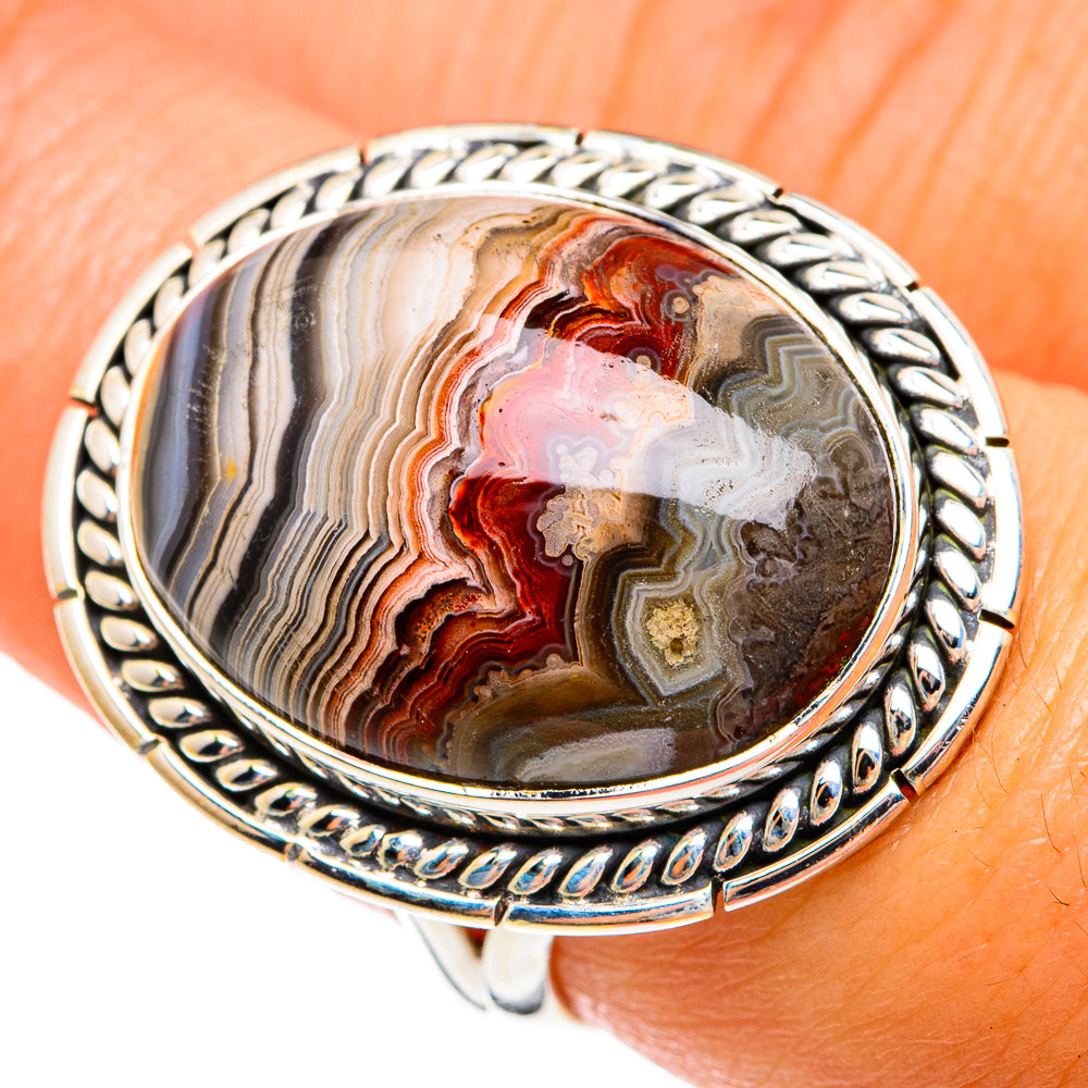 Laguna Lace Agate Rings handcrafted by Ana Silver Co - RING74579
