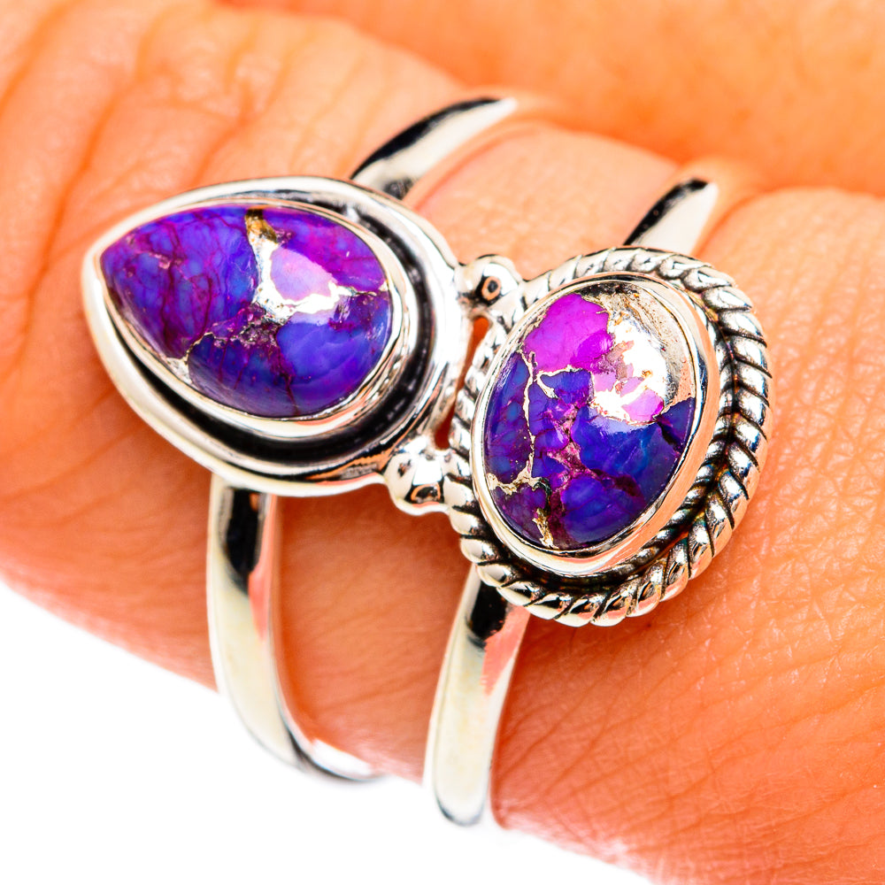 Purple Copper Composite Turquoise Rings handcrafted by Ana Silver Co - RING74592