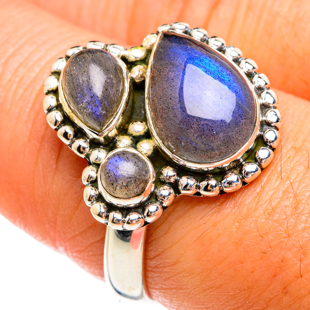 Labradorite Rings handcrafted by Ana Silver Co - RING74617