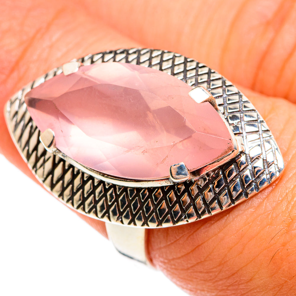 Rose Quartz Rings handcrafted by Ana Silver Co - RING74625