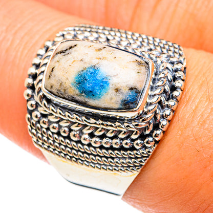 K2 Blue Azurite Rings handcrafted by Ana Silver Co - RING74647