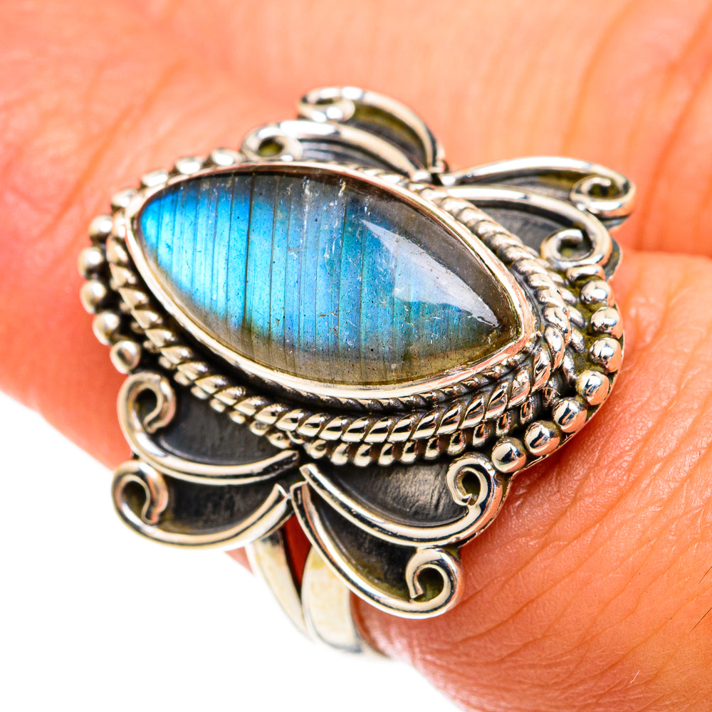 Labradorite Rings handcrafted by Ana Silver Co - RING74650