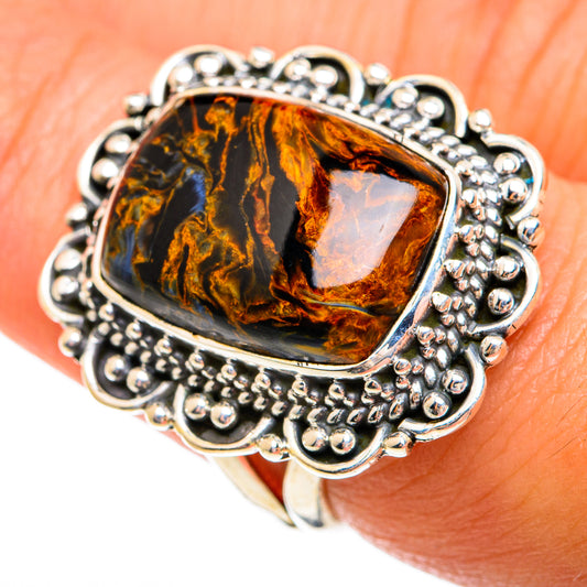 Golden Pietersite Rings handcrafted by Ana Silver Co - RING74655